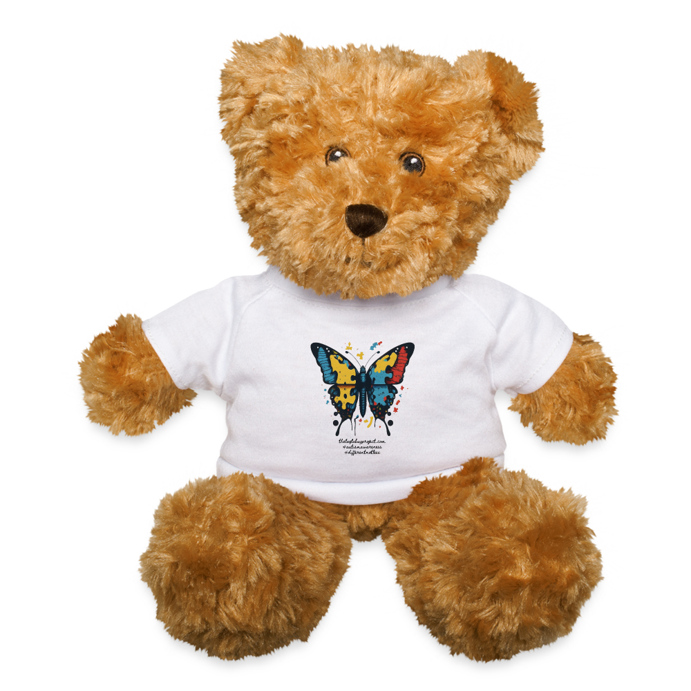 Autism Butterfly Teddy Bear - white