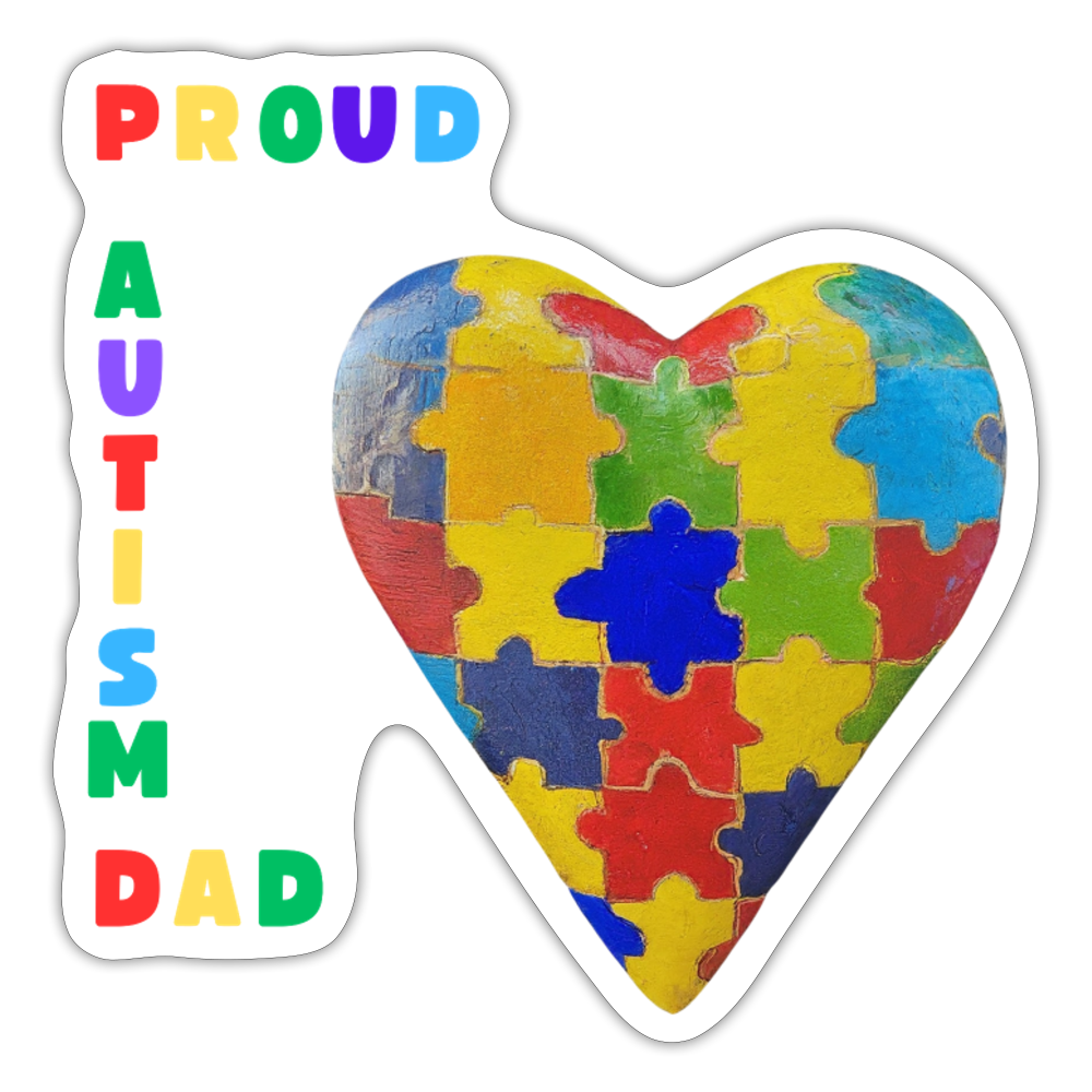 Proud Autism Dad Sticker - white matte