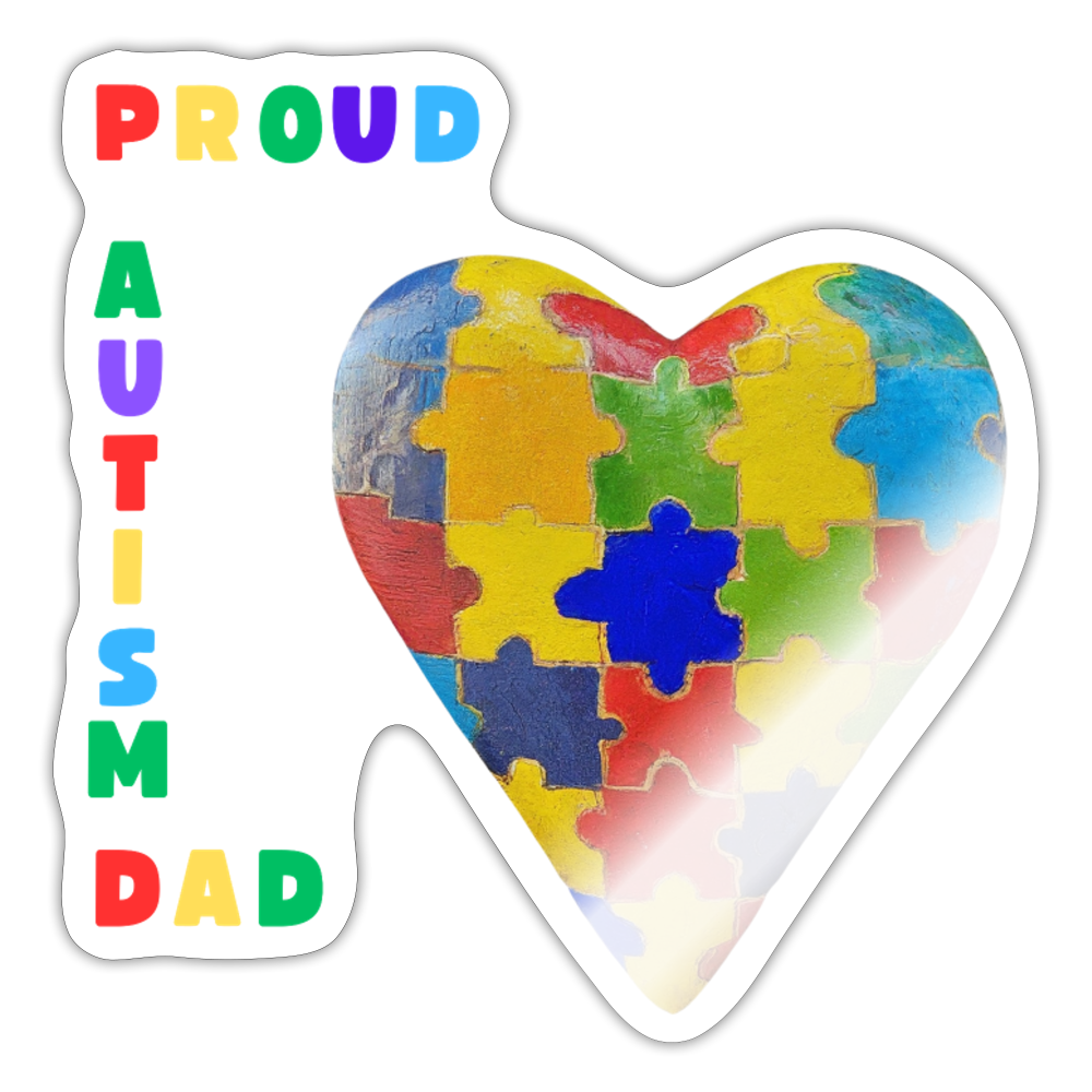 Proud Autism Dad Sticker - white glossy