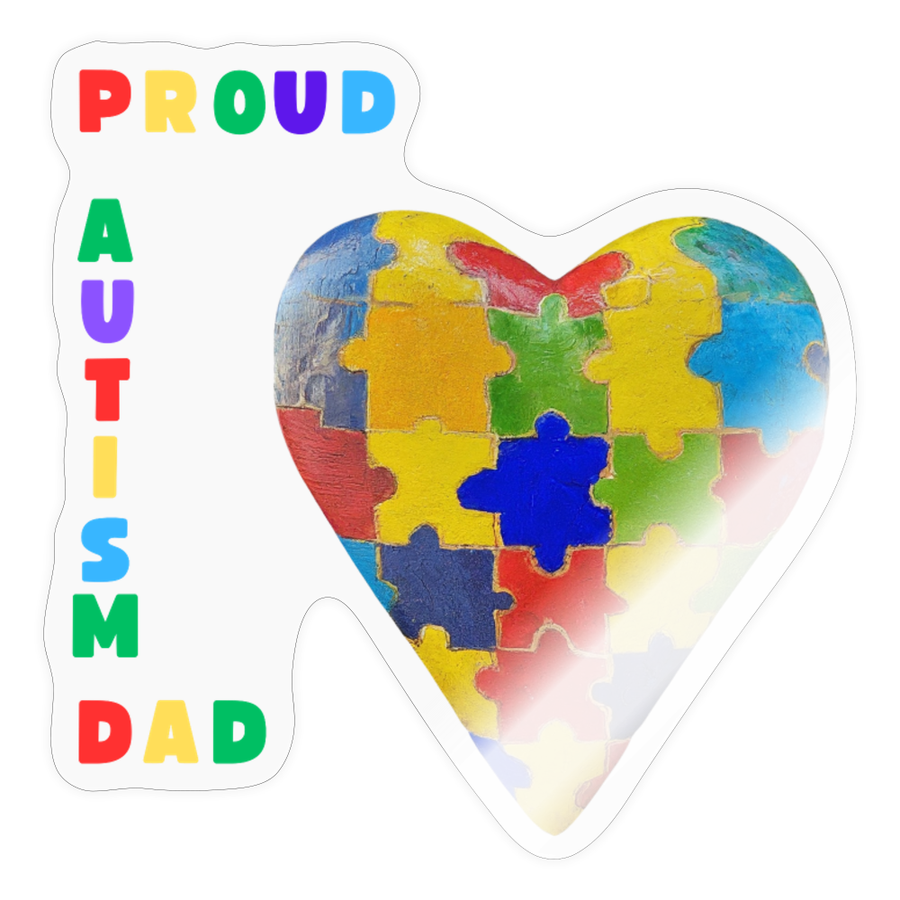 Proud Autism Dad Sticker - transparent glossy